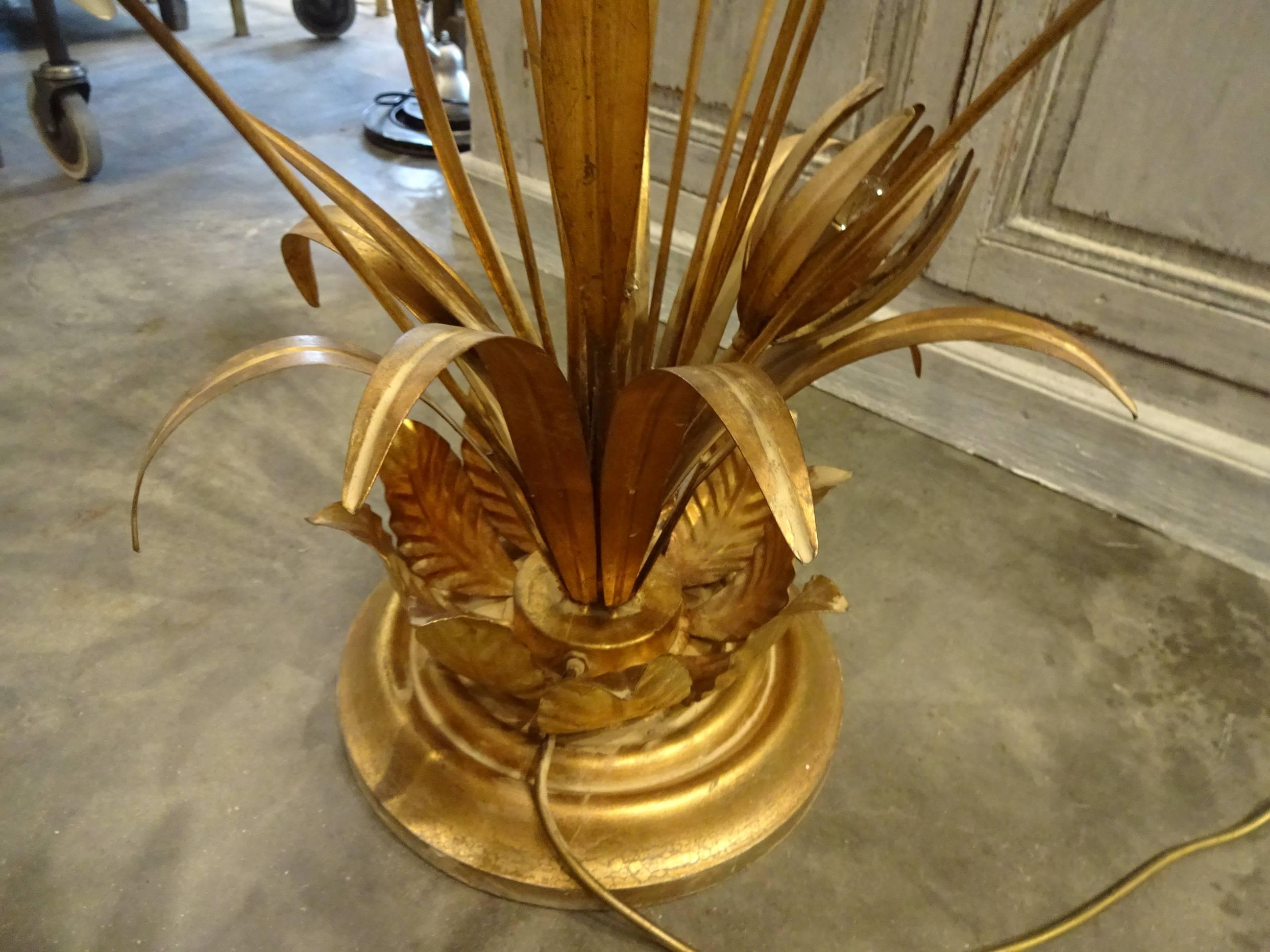 Gilt Metal Mid-20th Century Palm Lamp