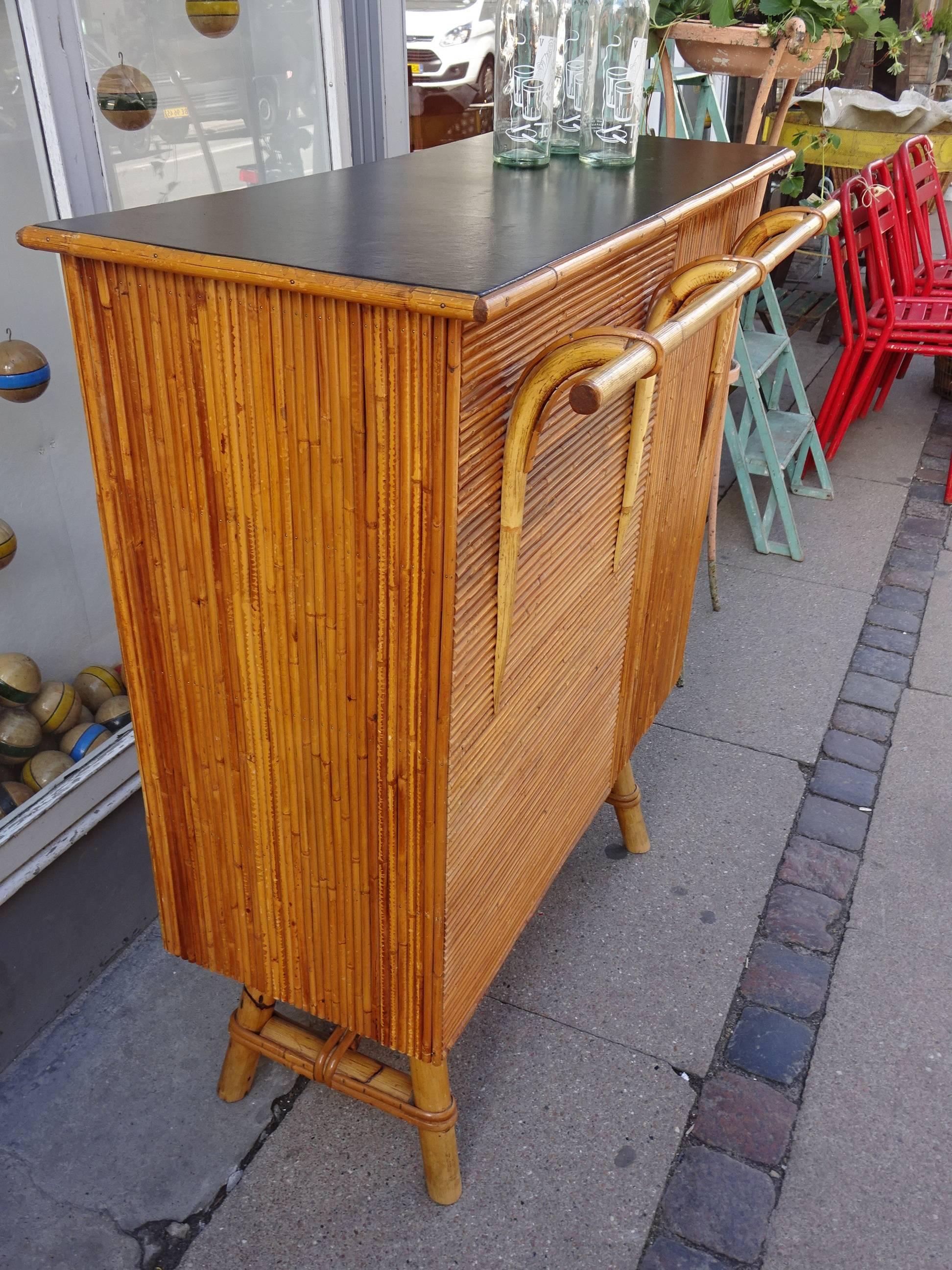 Mid-20th Century French Rattan Bar Counter 5