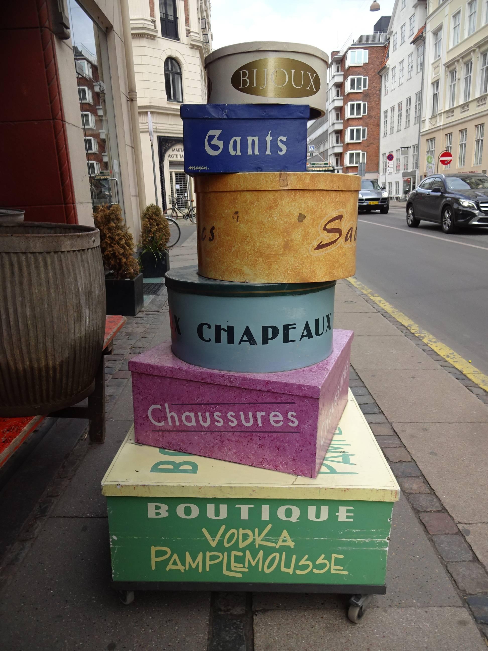 Boxwood Mid-20th Century French Advertisement Box Display For Sale