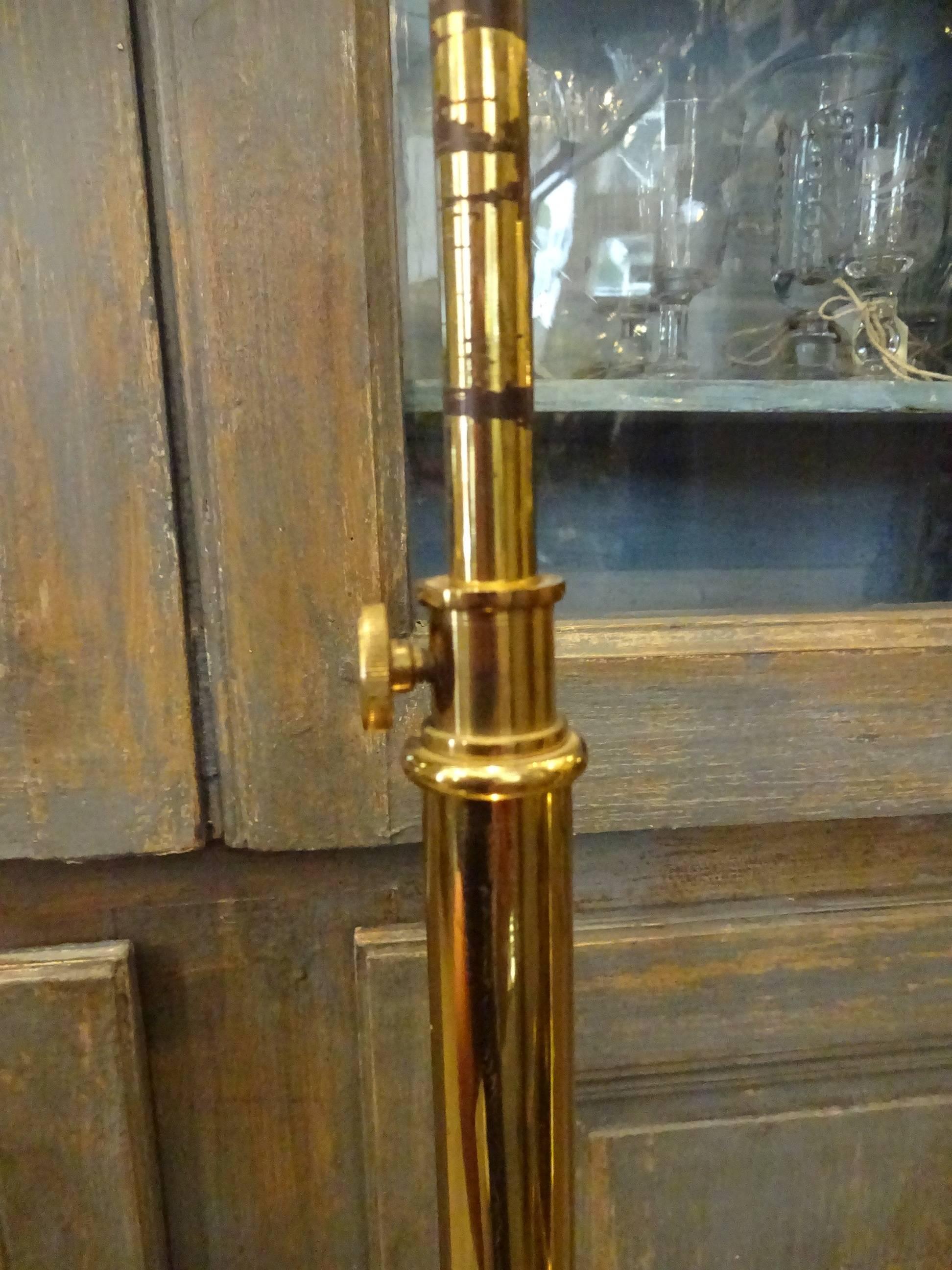 French Mid-20th Century Brass Floor Lamp