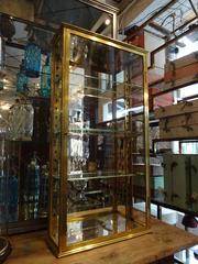 Late 19th Century French Brass Wall Vitrine Cabinet