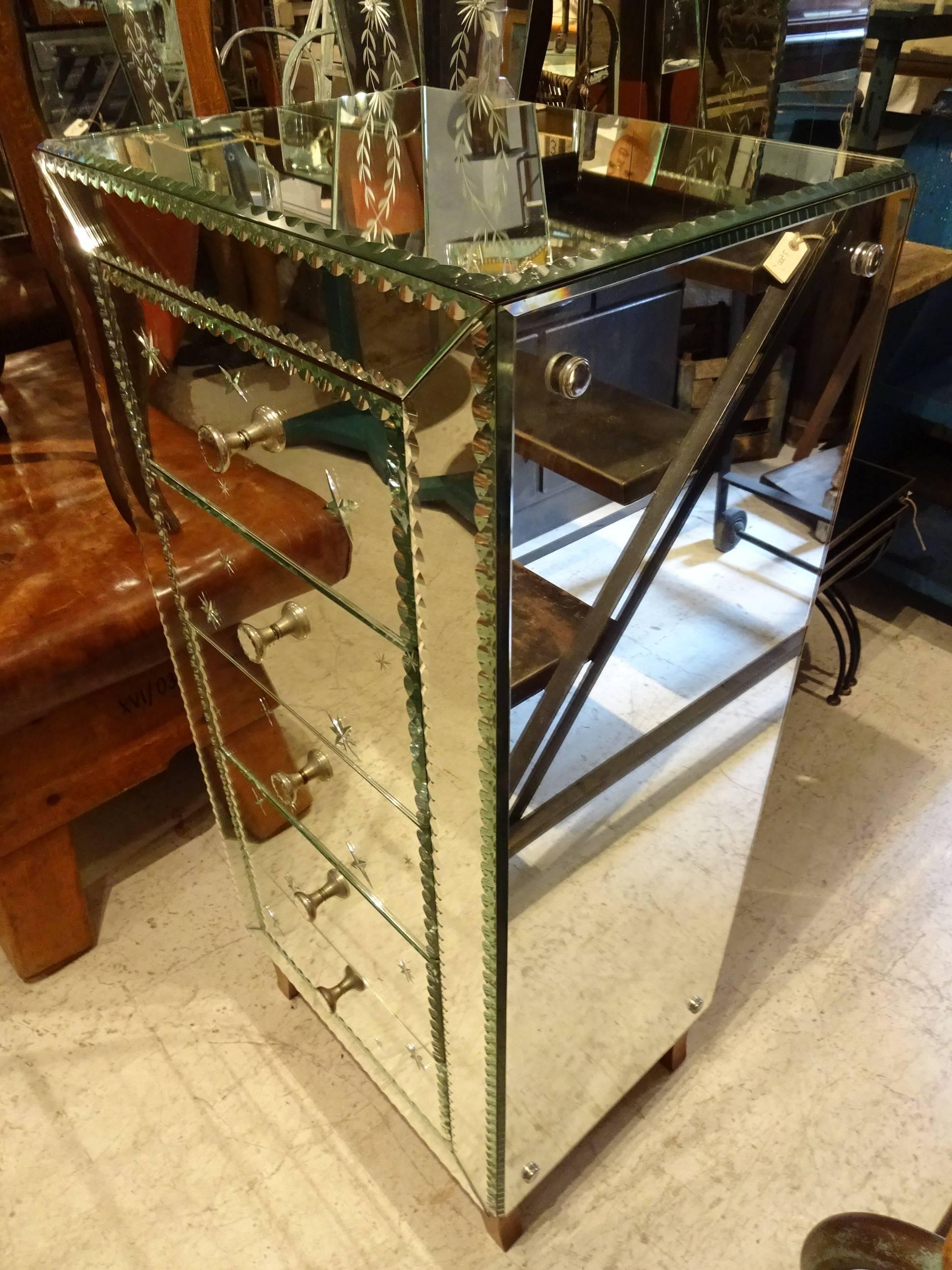 20th Century Early 20th French Mirrored Chest of Drawers