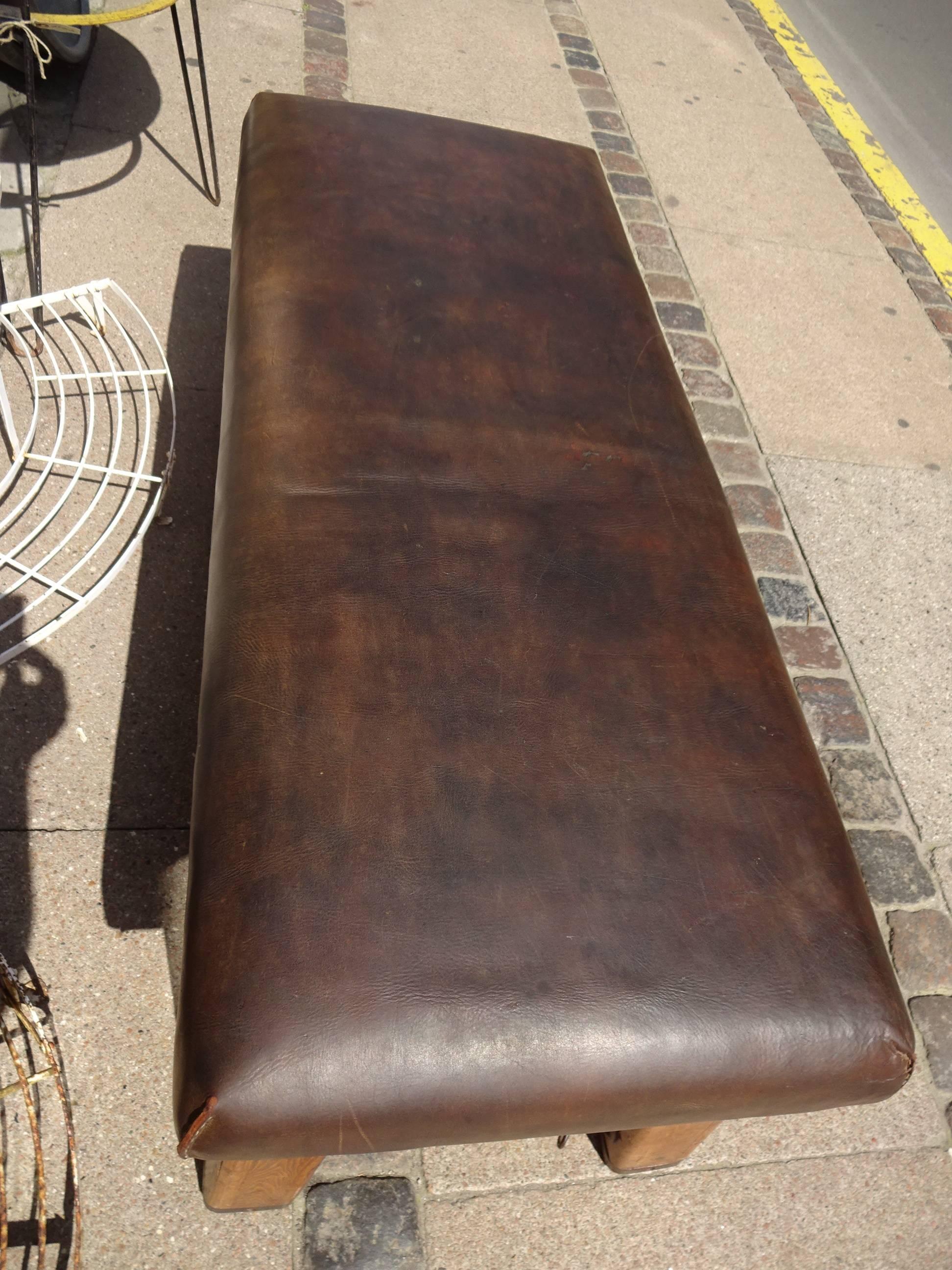 Other Early 20th Century Gymnastic Leather Bench