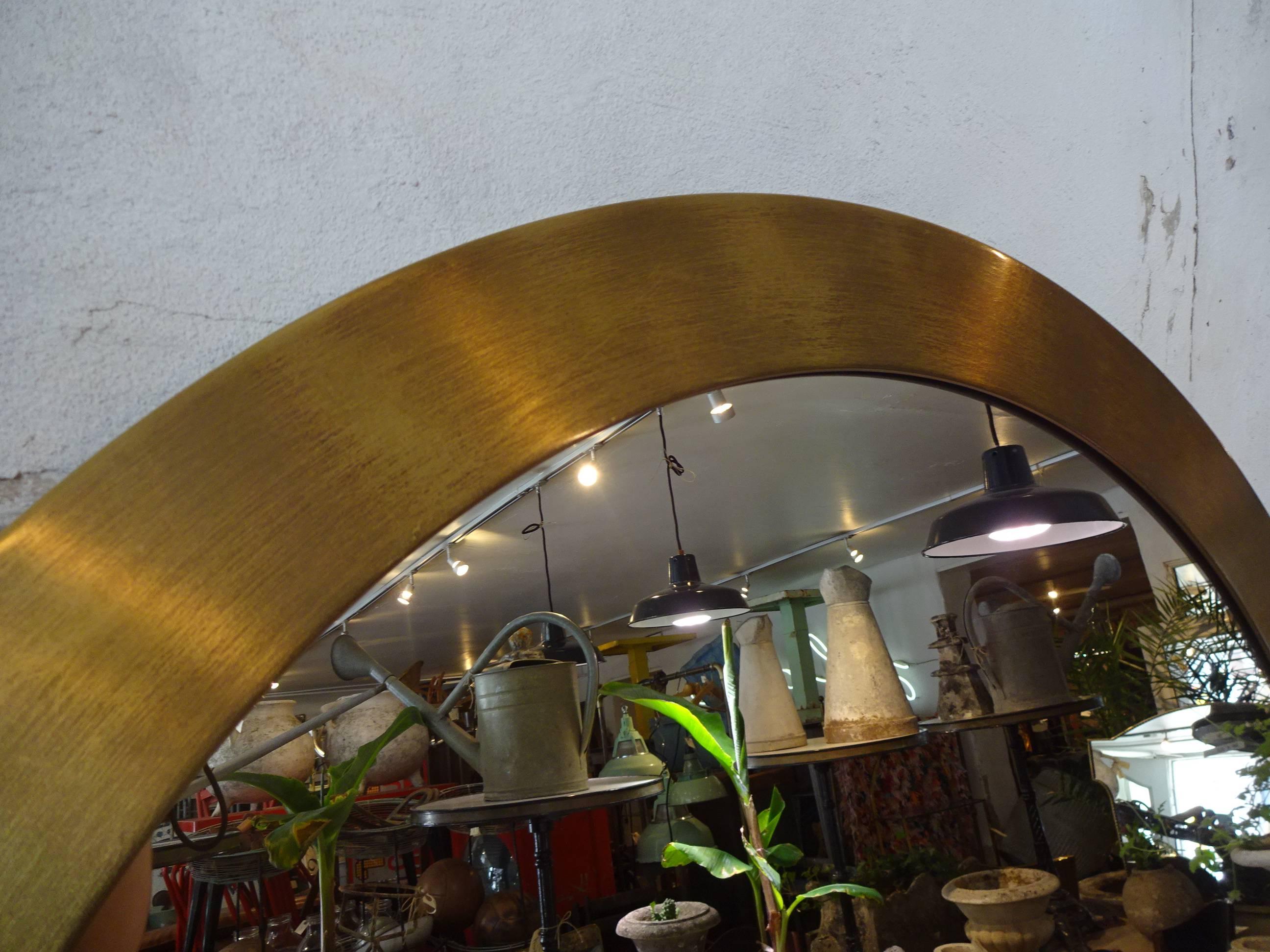 Other Mid-20th Century Italian Brass Circular Mirror