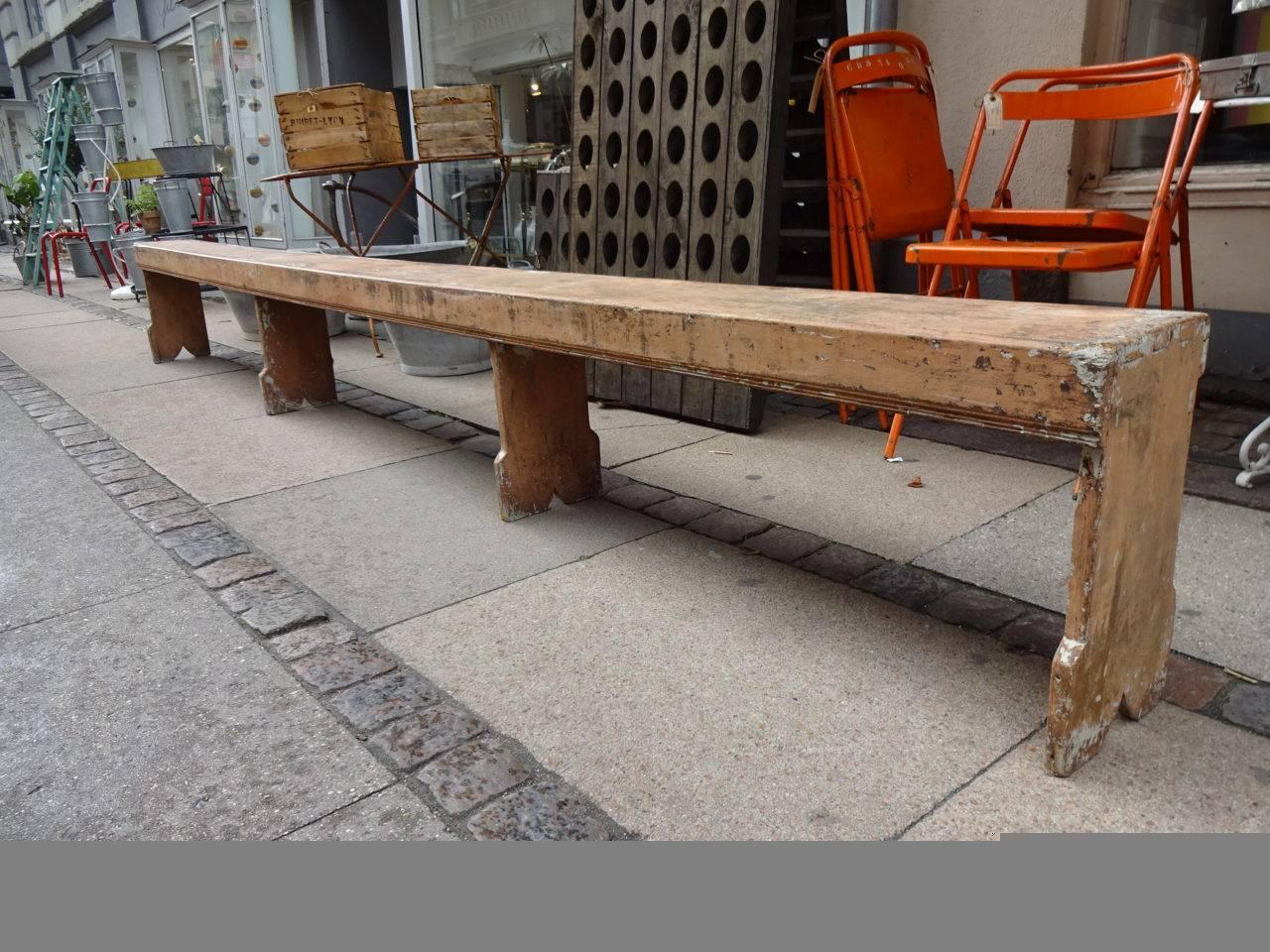 French Late 19th Century Refectory Table and Bench