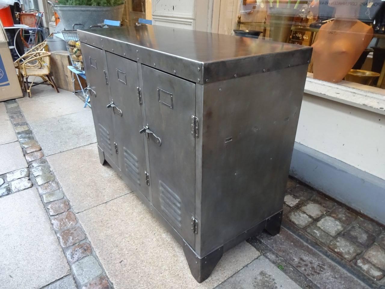 Industrial Metal Locker Sideboard