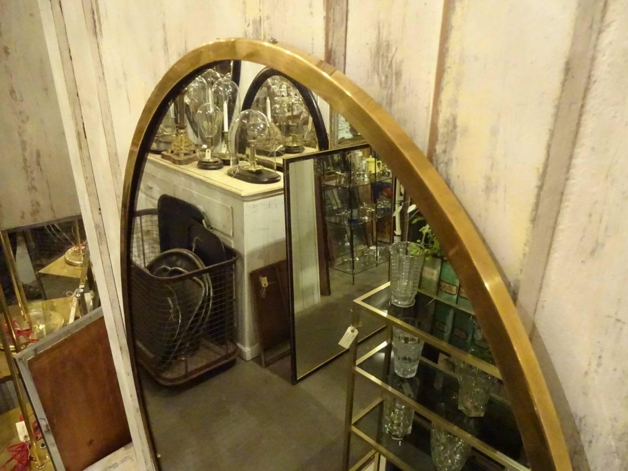 brass mirror oval