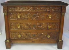 Fruitwood Continental Chest circa 1815 with Marble Top
