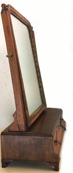 Queen Anne Walnut Box Sole Swing Mirror