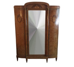 Antique 19th Century French Burr Walnut, Rosewood and Kingwood Armoire