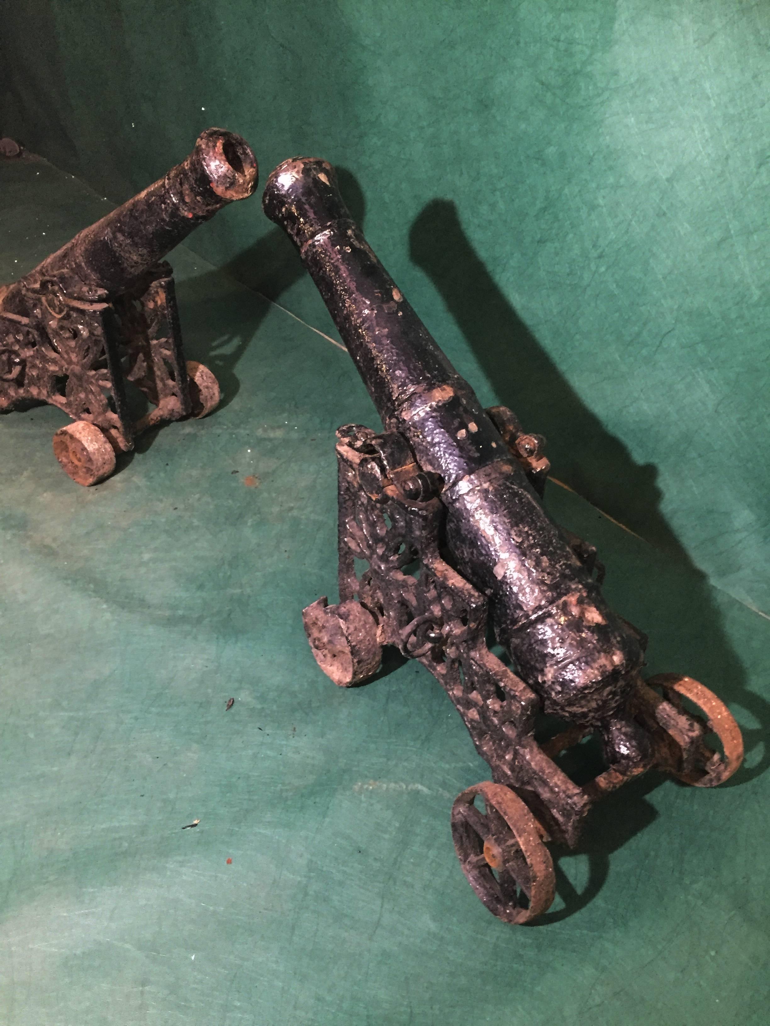 Two Antique 18th Century Original Iron Cannons of circa 1750 Period For Sale 3