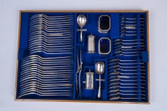 Victorian Silver 117 piece Rattail pattern Canteen of Cutlery, London, 1890