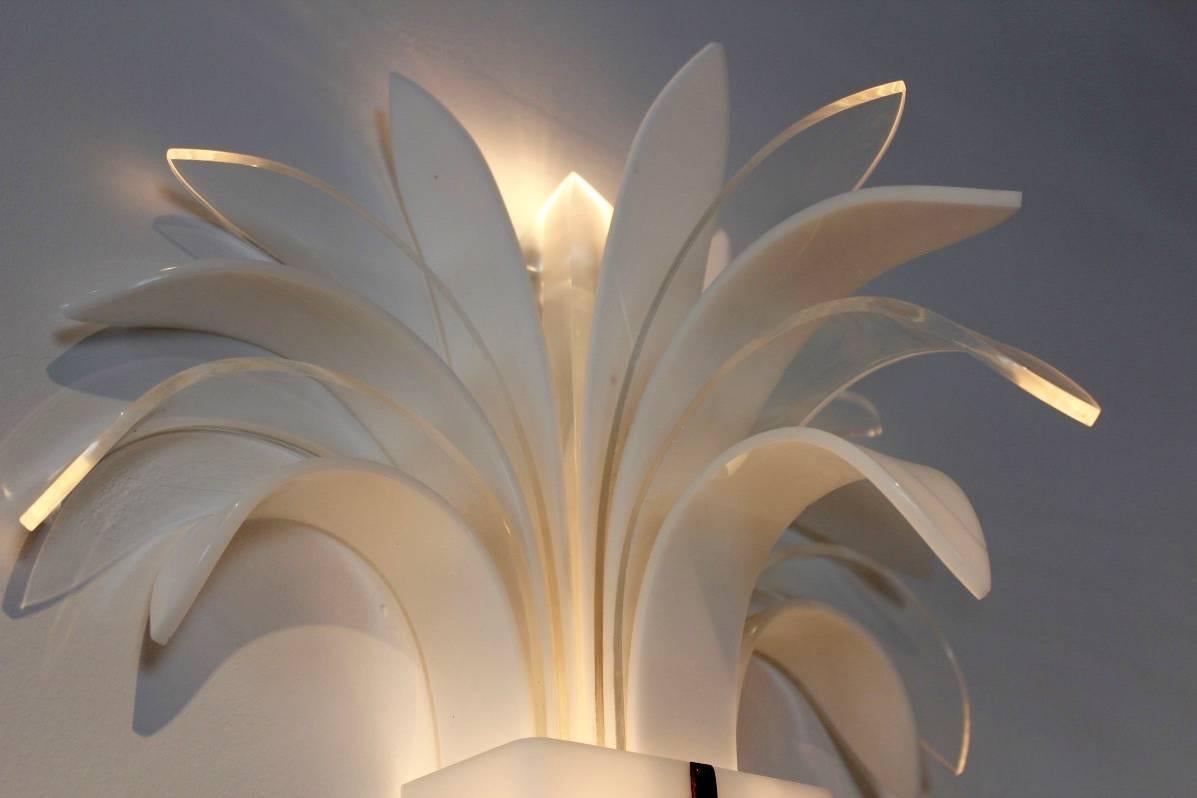 20th Century Theo Verhulst Palm Tree Wall Light in Brass 4