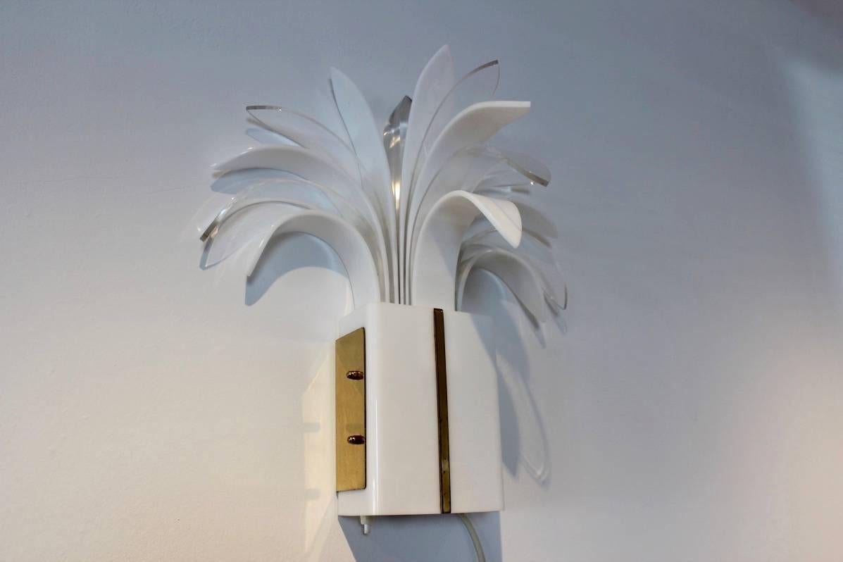 20th Century Theo Verhulst Palm Tree Wall Light in Brass 3