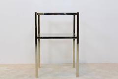 French Brass Mirrored Side Table