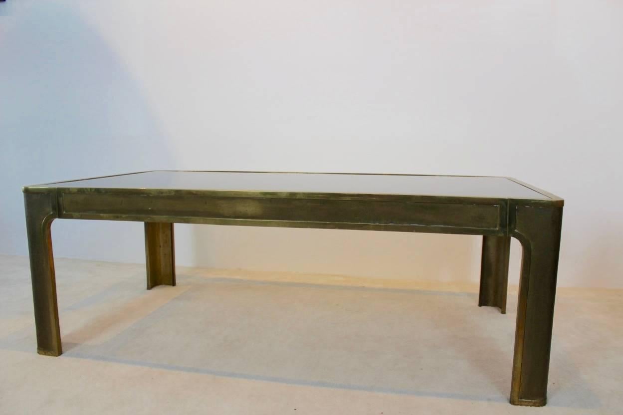 Sophisticated Brass and Glass Coffee Table, 1970s 1