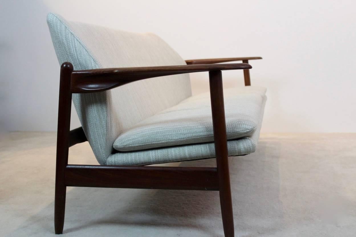 20th Century Magnificent Three-Seat Teak Sofa by Propos Hulmefa, Dutch Design 1950s