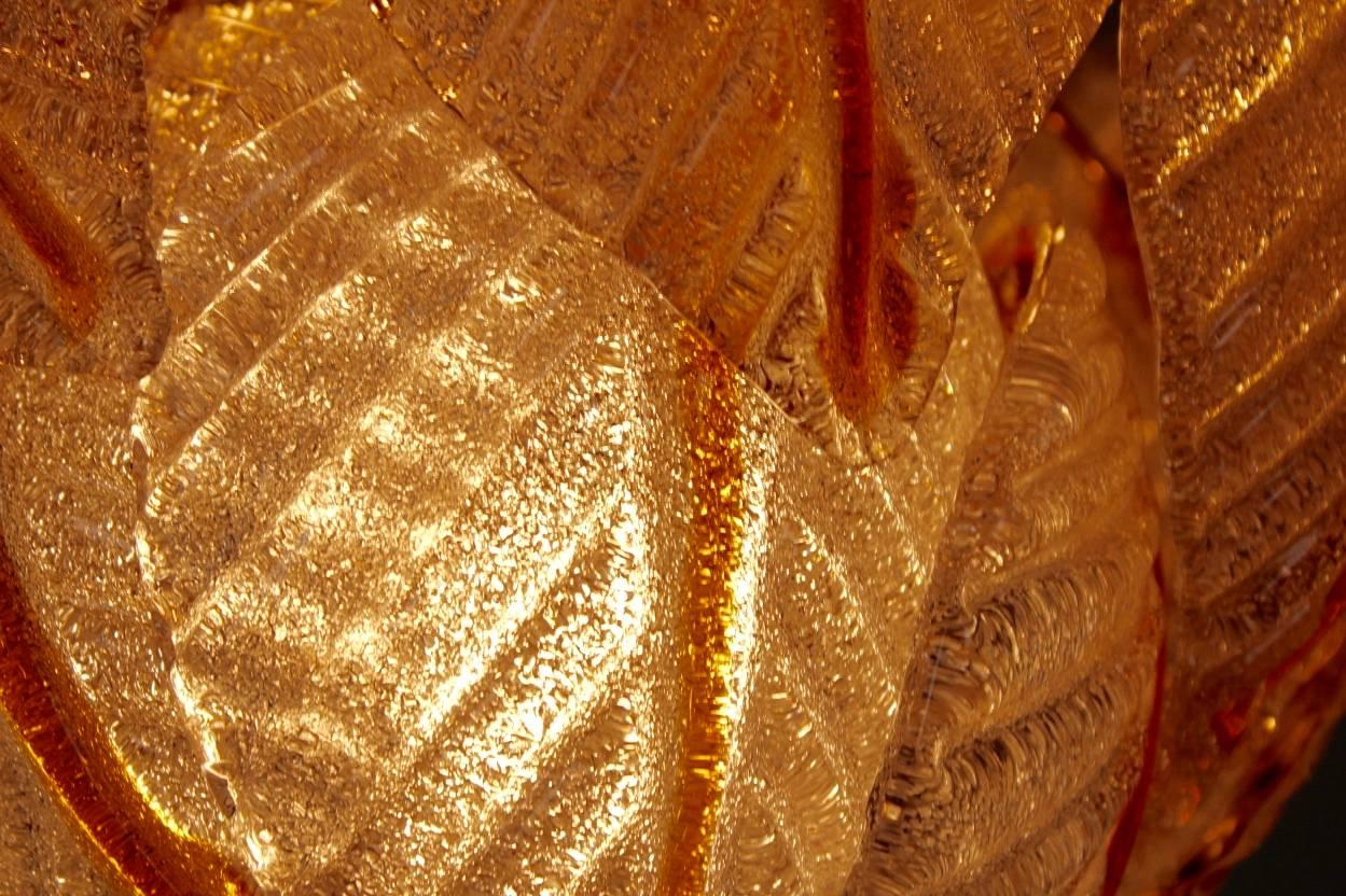 Original Murano Glass Leaves Chandelier by A.V. Mazzega, Italy, 1970s 1