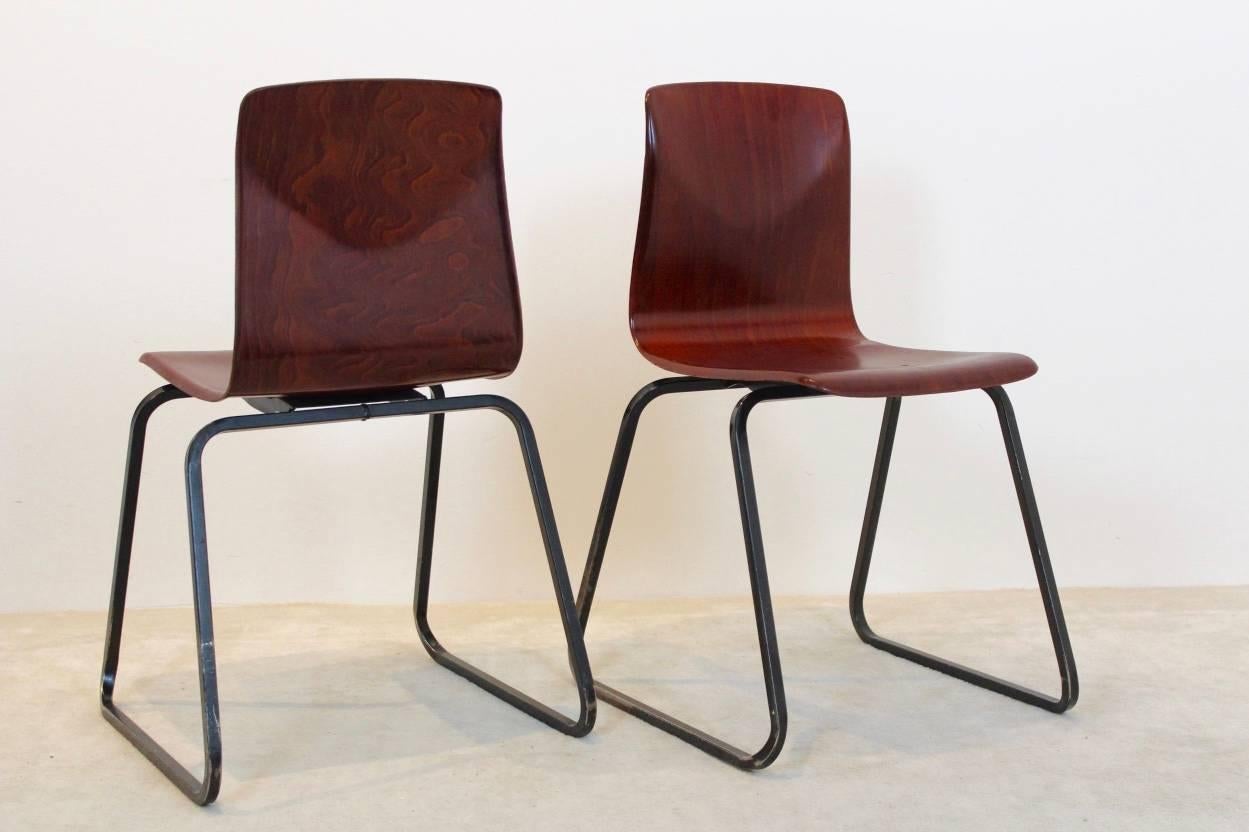 brown stackable chairs