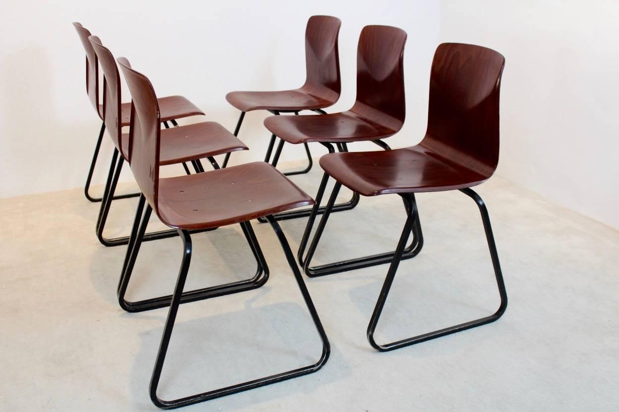 Steel Large Stock of Brown Stackable Pagholz Galvanitas S22 Industrial Diner Chairs, 1