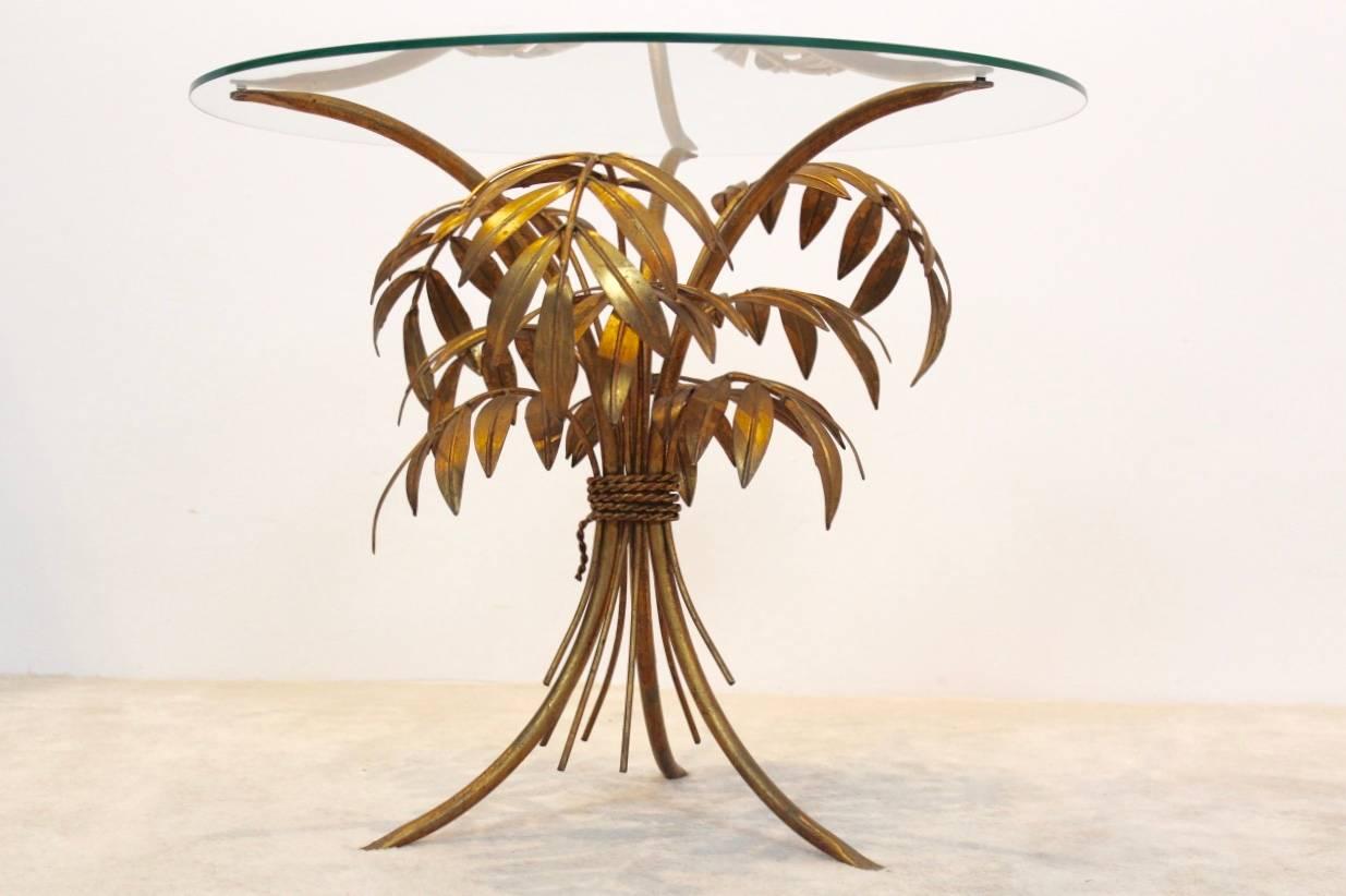 EyeCatching Hollywood Regency Gilt Palm Tree Coffee Table by Hans Kögl