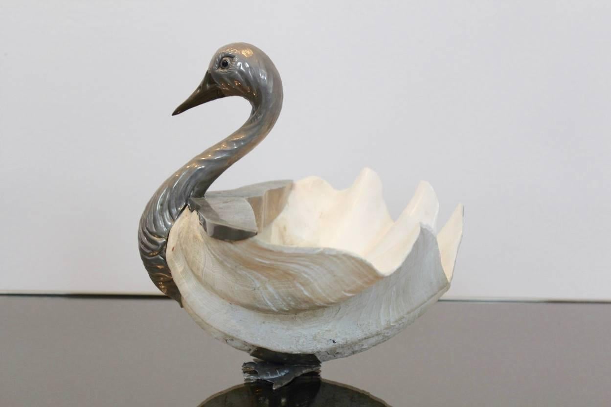 Italian Giant Clamshell Swan by Gabriella Binazzi For Sale at 1stDibs
