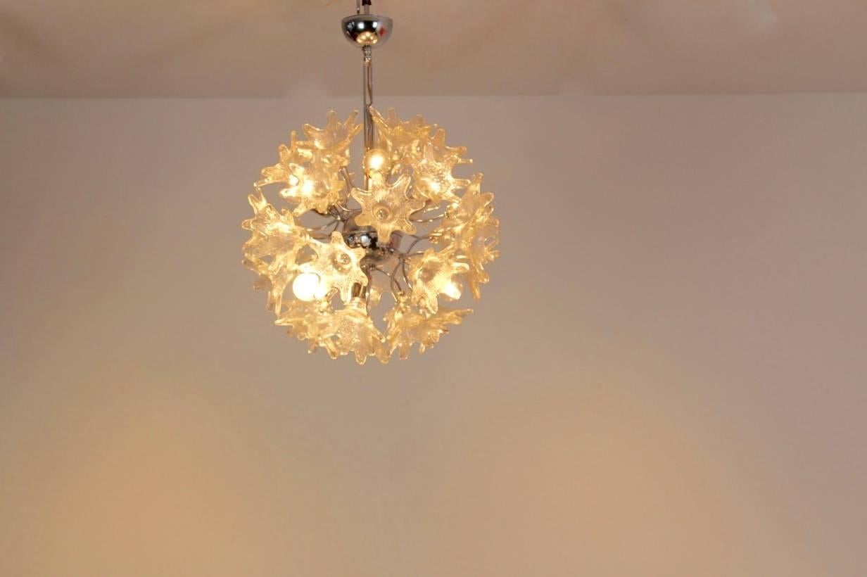 Sophisticated Venini Murano Glass Chandelier for VeArt, Italy, 1960s In Good Condition In Voorburg, NL