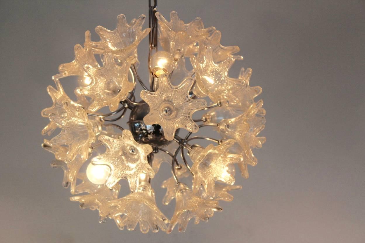 Mid-Century Modern Sophisticated Venini Murano Glass Chandelier for VeArt, Italy, 1960s