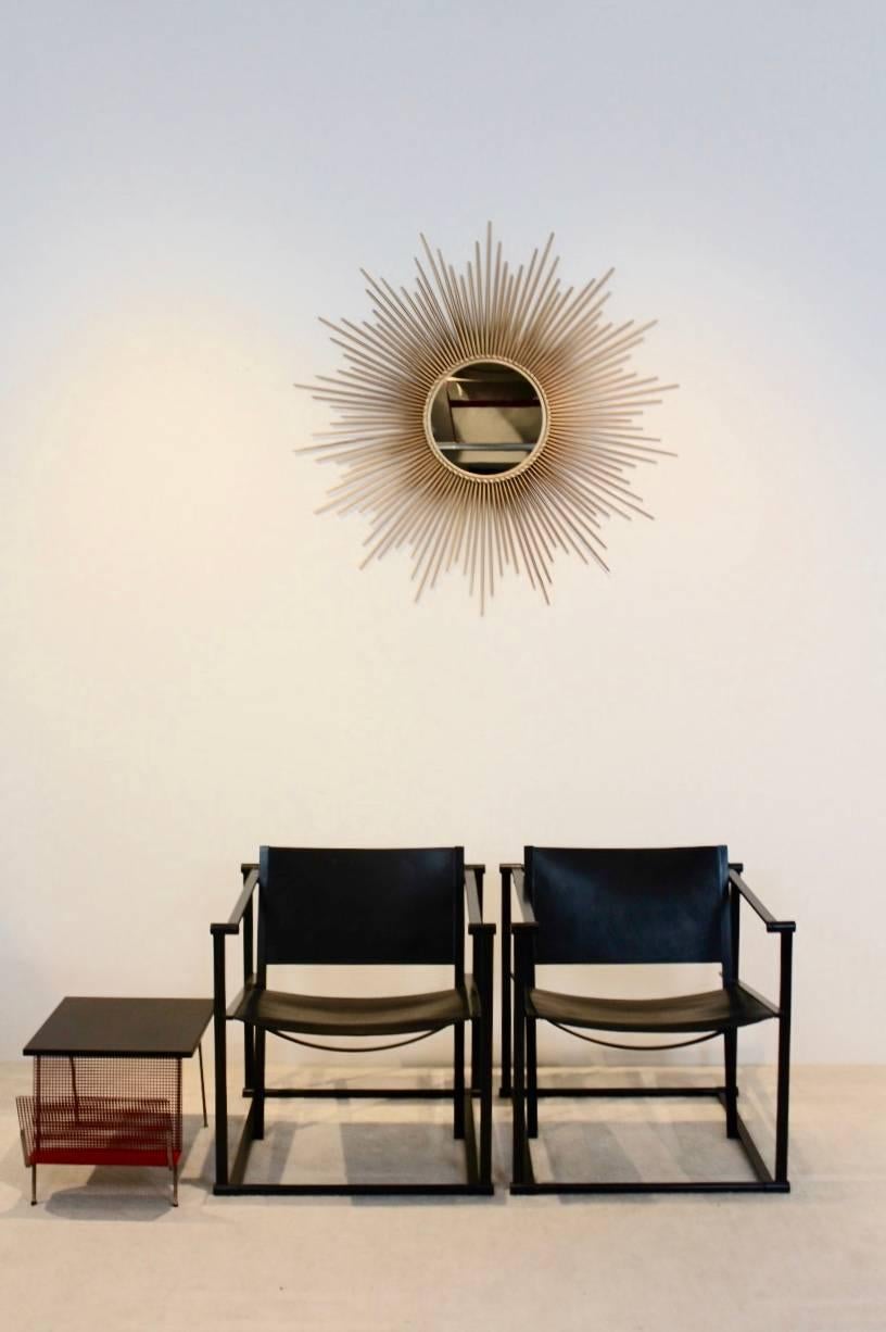 Mid-Century Modern FM62 Cubic Leather Lounge Chairs by Radboud van Beekum for Pastoe, Dutch Design