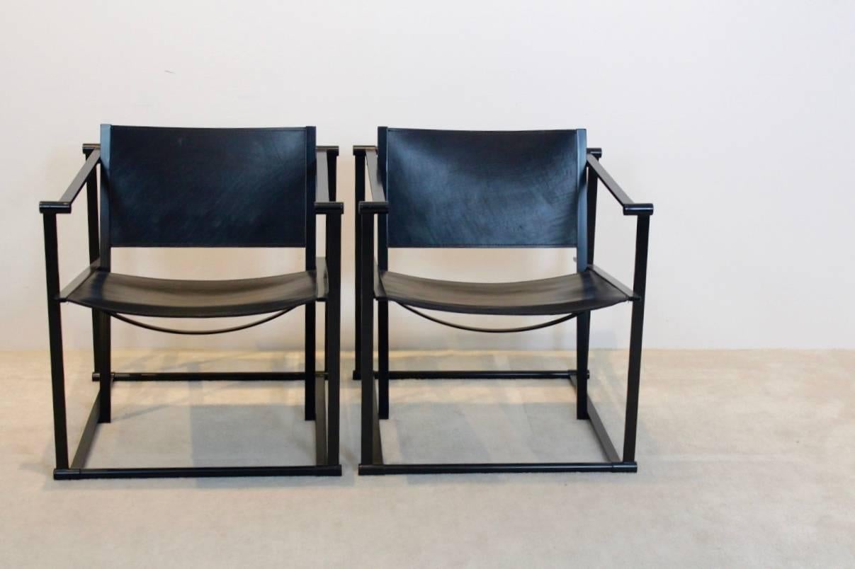 FM62 Cubic Leather Lounge Chairs by Radboud van Beekum for Pastoe, Dutch Design In Excellent Condition In Voorburg, NL
