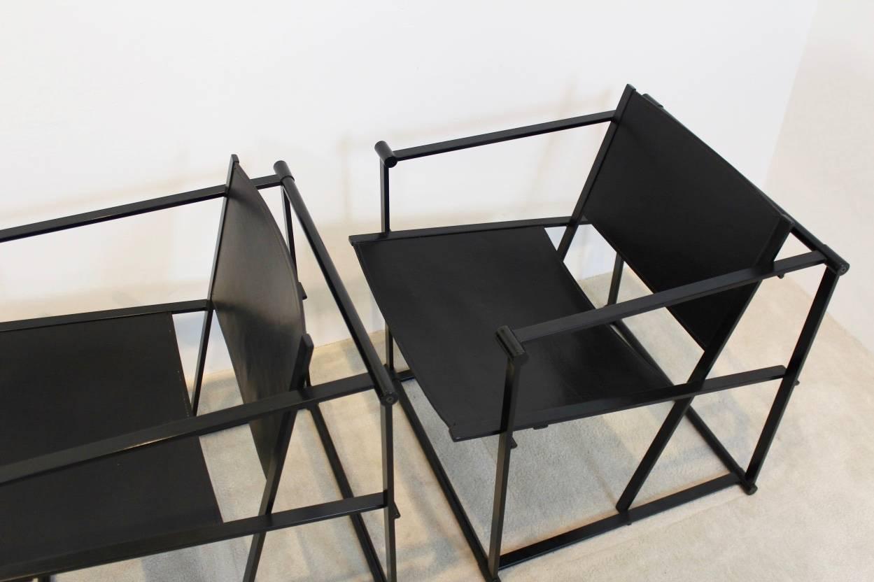 Late 20th Century FM62 Cubic Leather Lounge Chairs by Radboud van Beekum for Pastoe, Dutch Design