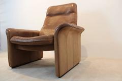 De Sede DS-50 Adjustable Lounge Chair in Soft Thick Brown Neck Leather