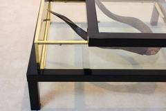 Modernist Romeo Rega Sliding Top Brass Coffee Table