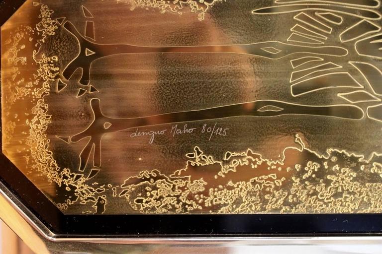 Georges Mathias 23-Caratt Gold-Plated Handmade Etched and Signed Table ...