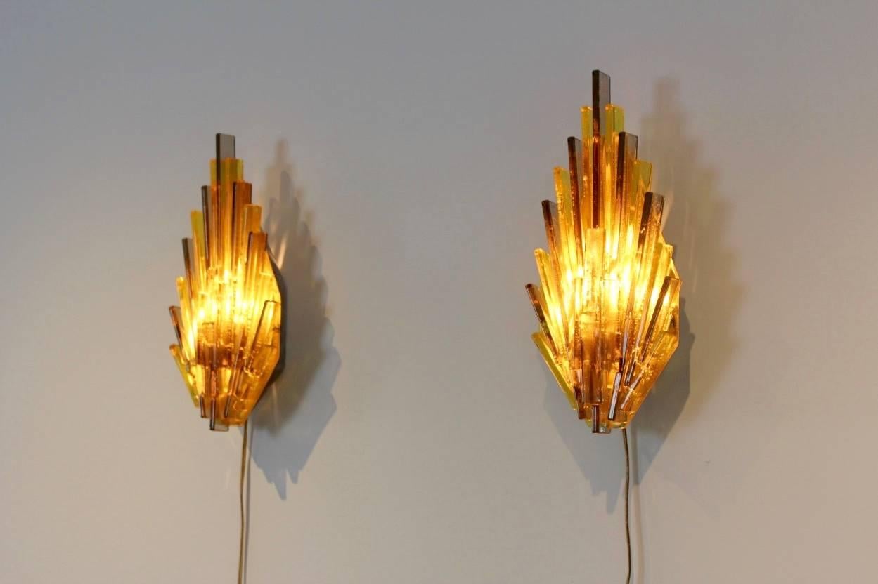 Claus Bolby Set of Two Acrylic Wall Lamps for Lyskjaer Belysning, Denmark In Excellent Condition In Voorburg, NL