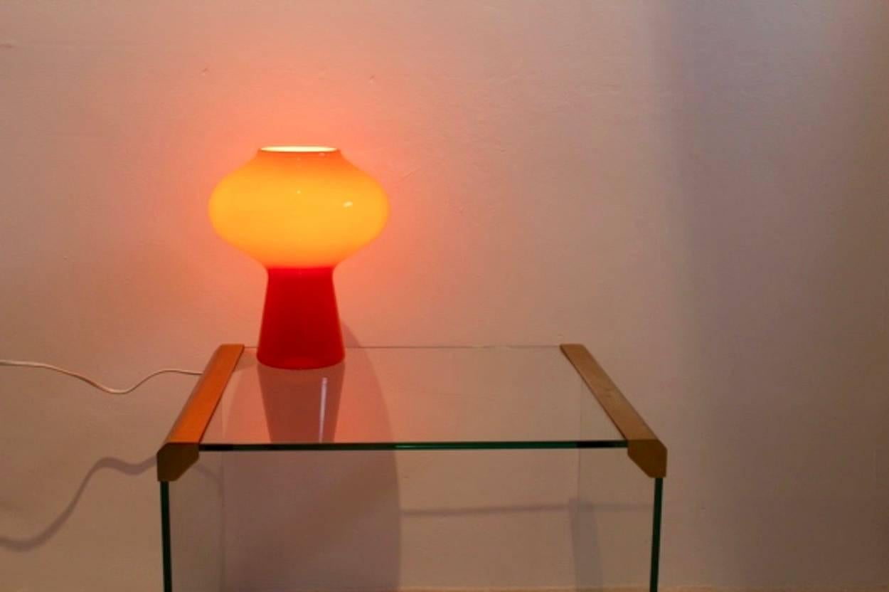 Mid-Century Modern Massimo Vignelli Murano Glass Mushroom Table Lamp for Venini, 1950s