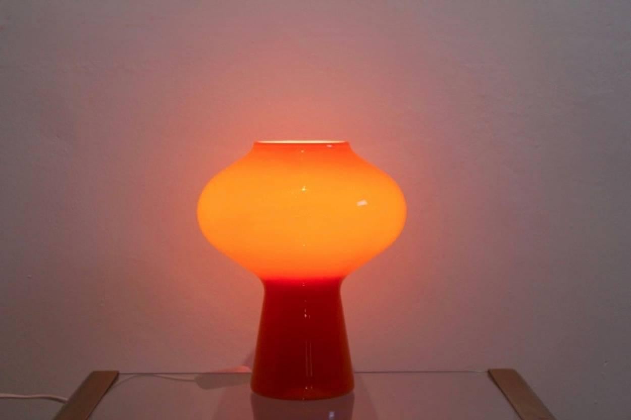 Italian Massimo Vignelli Murano Glass Mushroom Table Lamp for Venini, 1950s