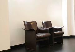 Pair of Mid-Century Matteo Grassi Korium Leather Armchairs Design by Tito Agnol