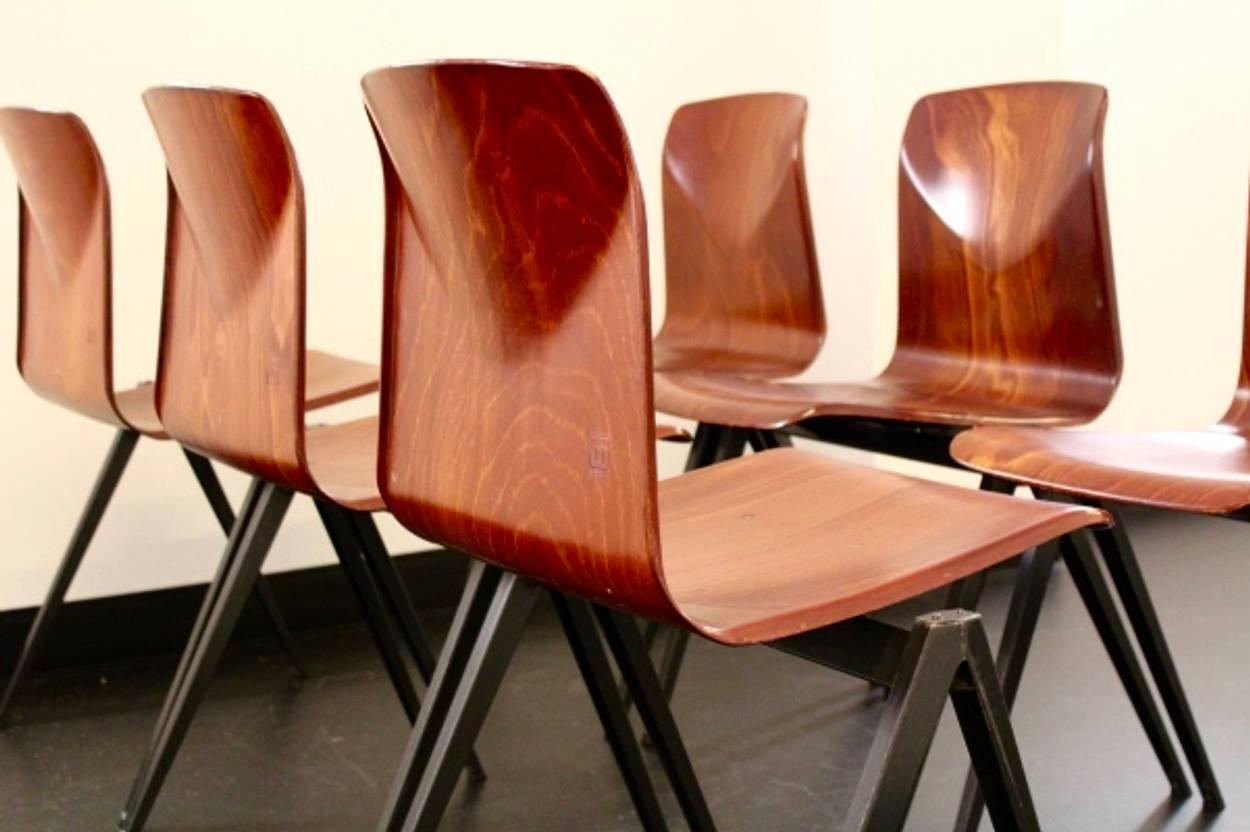Mid-Century Modern Large Stock of Stackable Pagholz Galvanitas S22 Industrial Dinner Chairs, 1960s