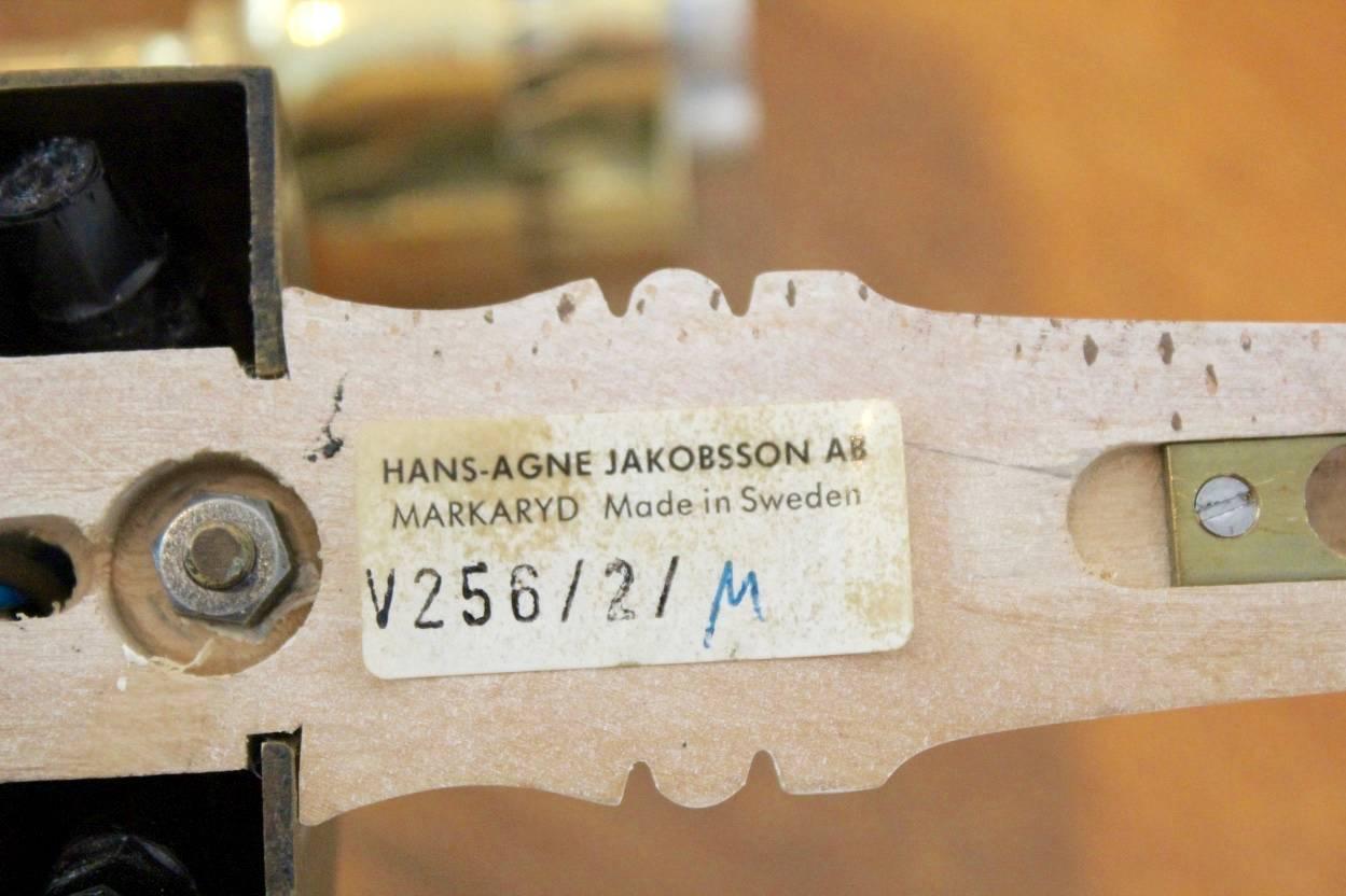 Hans Agne Jakobsson Brass Wall Sconce Model T-526 for Markaryd, Sweden For Sale 2
