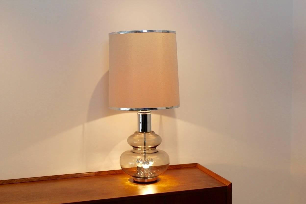 20th Century Doria Large Chrome and Glass Mid-Century Table or Floor Lamp, Germany