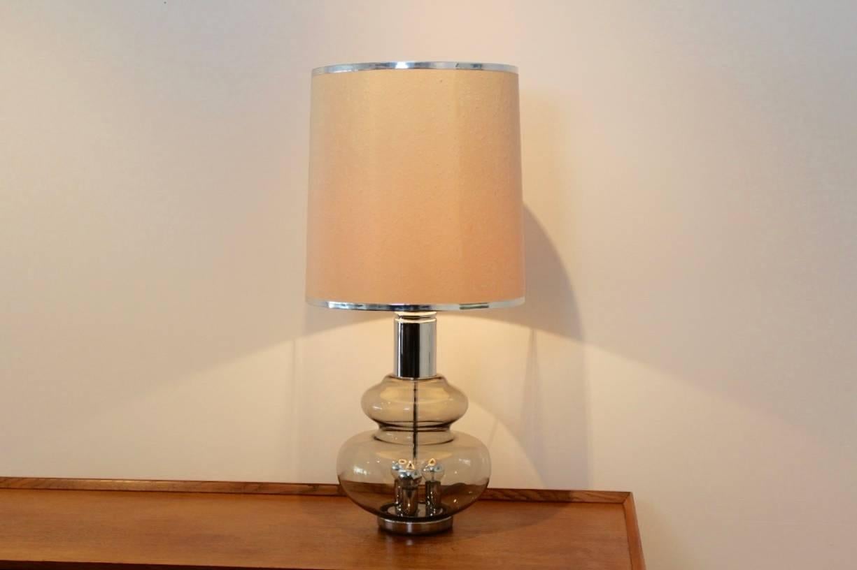 Doria Large Chrome and Glass Mid-Century Table or Floor Lamp, Germany 2