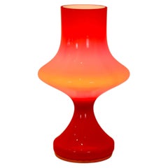 Lámpara de mesa monumental de cristal opalino naranja de Štěpán Tabery, Checoslovaquia