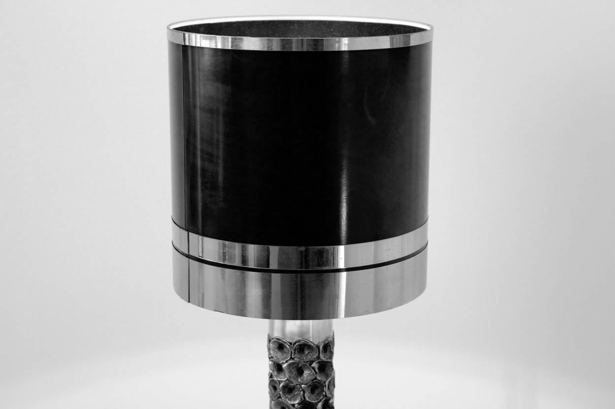 Brutalist Metal Sculptured Table Lamp, Netherlands In Excellent Condition In Voorburg, NL