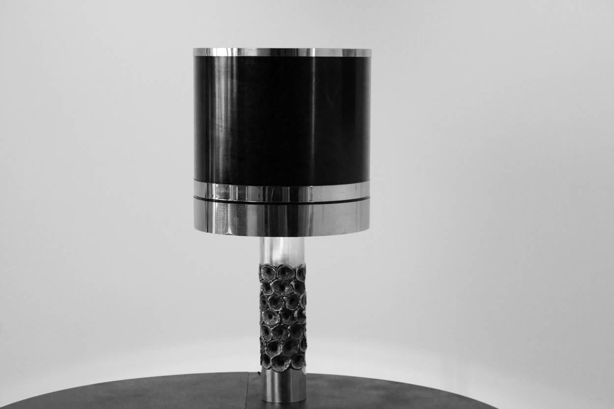 Brutalist Metal Sculptured Table Lamp, Netherlands 3