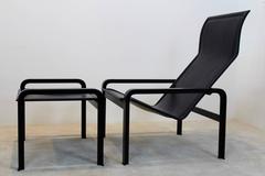 Matteo Grassi ‘Golfo dei Poeti’ Leather Lounge Chair and Ottoman, Italy, 1970s