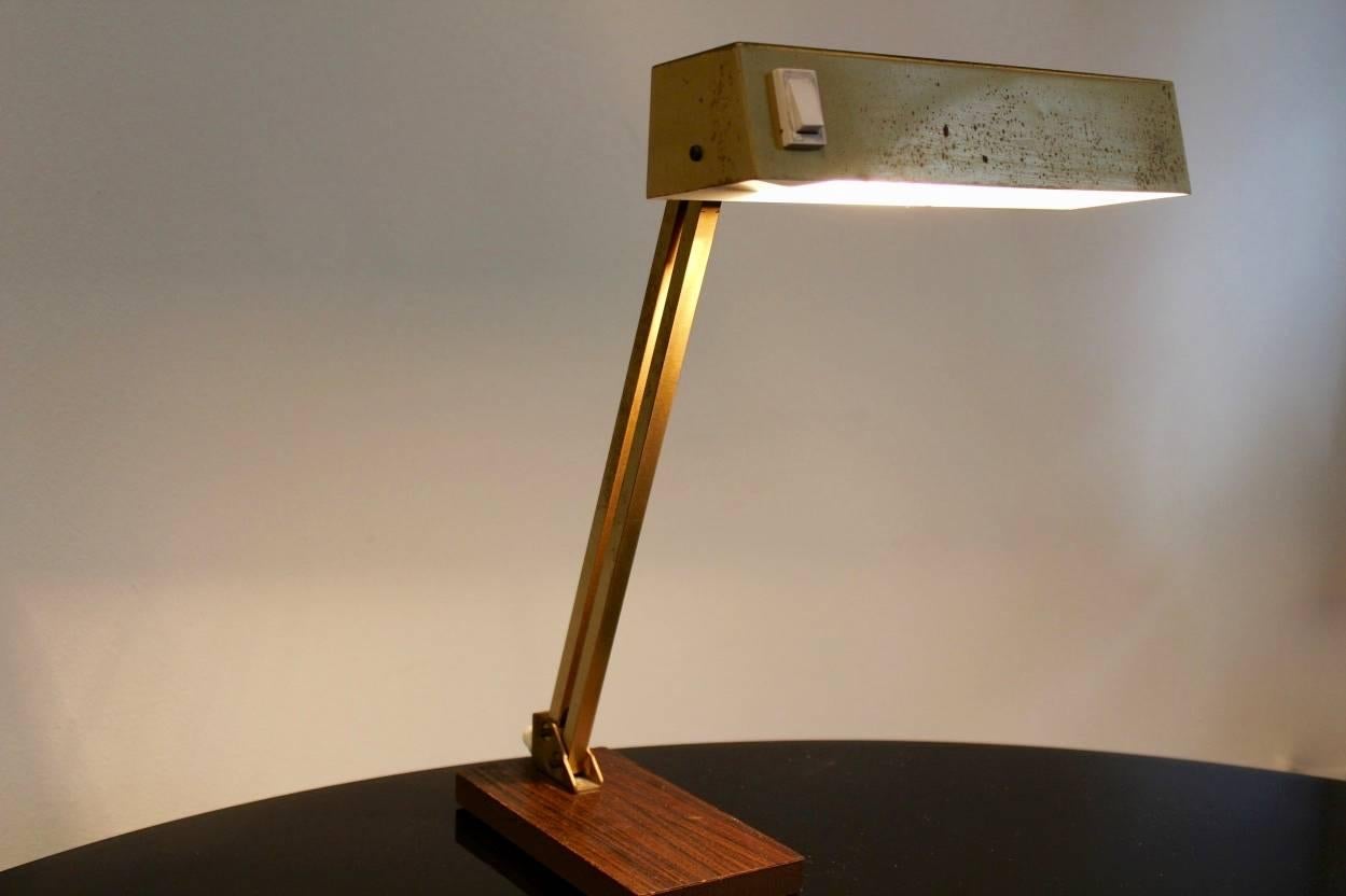 Adjustable Brass Table Lamp by Pfäffle-Leuchten Schwenningen, 1950s, Germany In Good Condition In Voorburg, NL