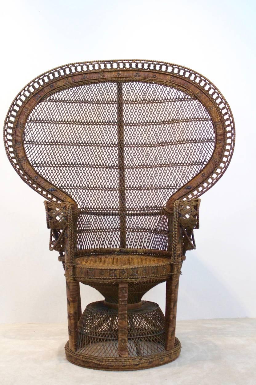 20th Century Iconic Rattan Peacock Chair, 1970s