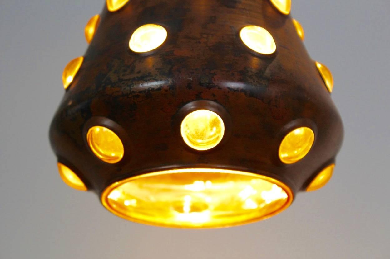 Blown Glass Copper and Glass Pendant by Nanny Still for RAAK, Amsterdam