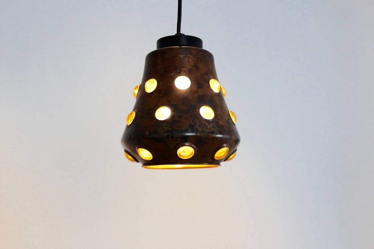 Mid-Century Modern Copper and Glass Pendant by Nanny Still for RAAK, Amsterdam